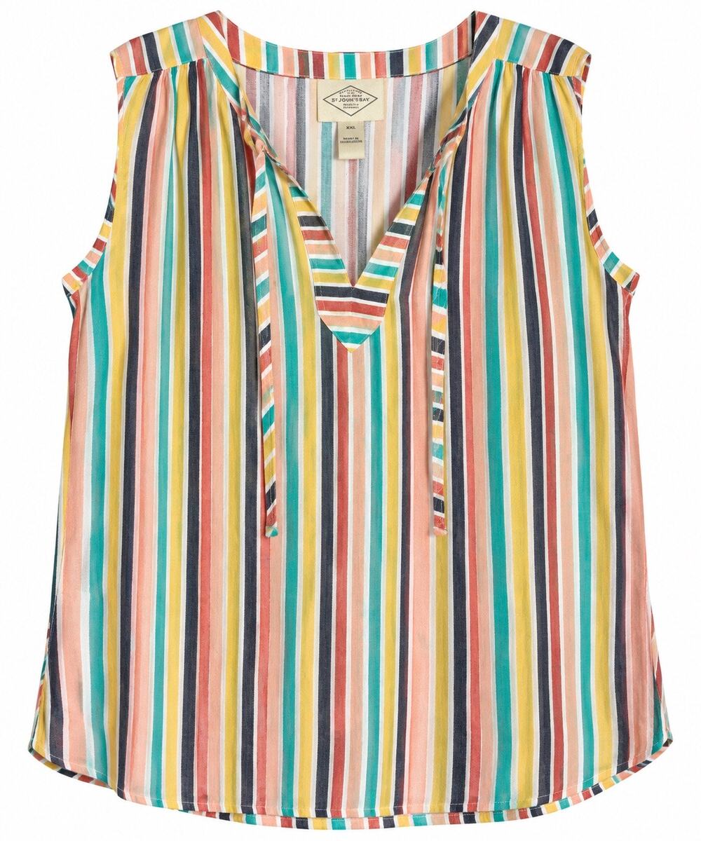 St. John’s Bay Multicolor Striped Sleeveless Blouse – XXL